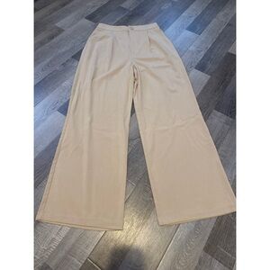 Zara Cream Wide-Leg Women's Pants